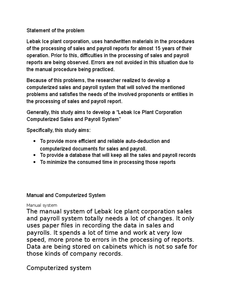 employee payroll management system project documentation pdf payroll management system project